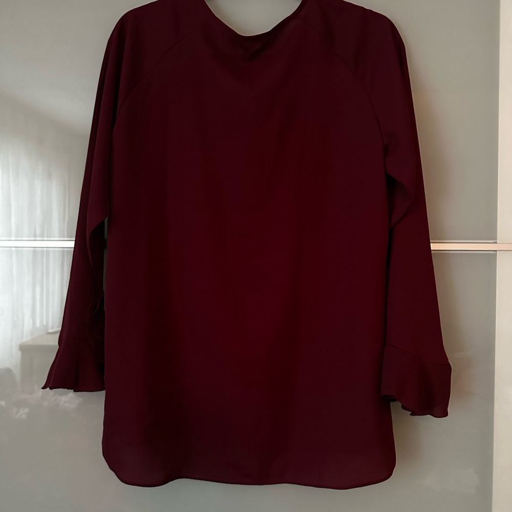 Lole Deep Red Ruffle Blouse - Picture 2 of 2